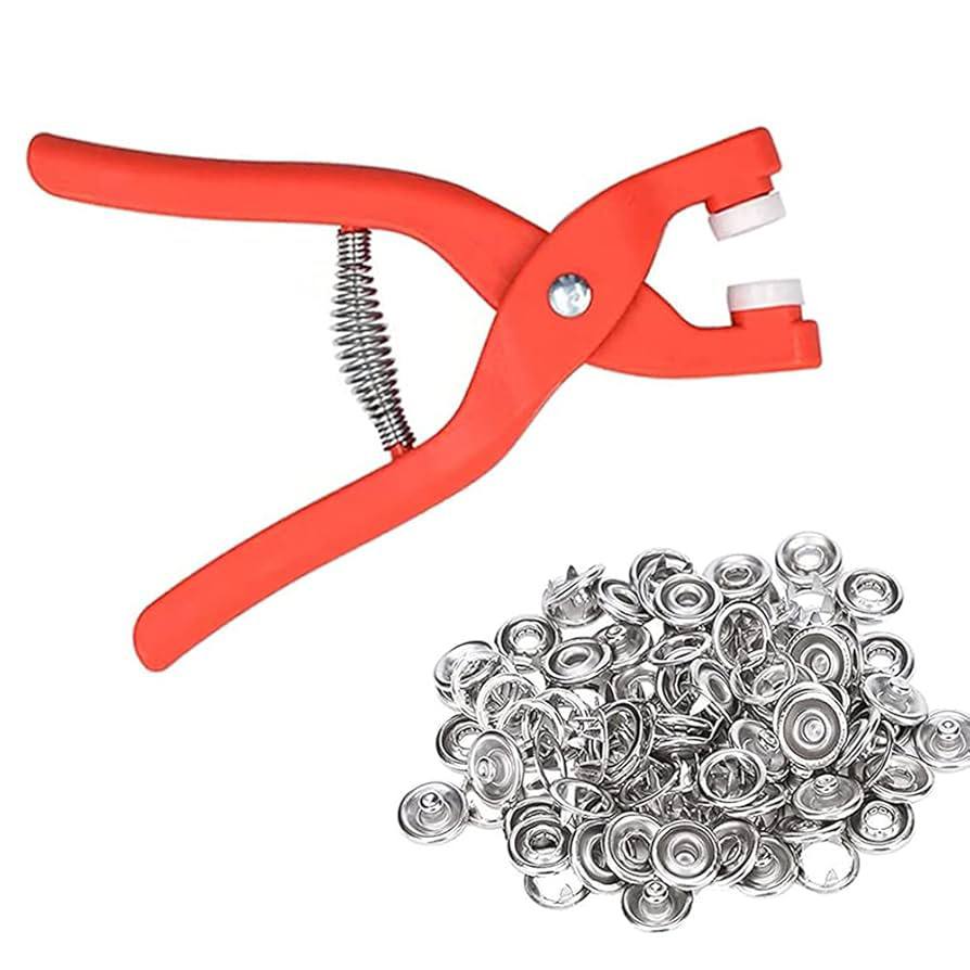 Lot de 200 boutons-pression en métal inox pour jeans, vêtements et loisirs créatifs