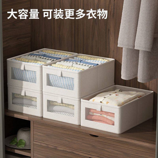 Zephyrize – Lot de 2 boîtes de rangement pliables avec fenêtre transparente, pour vêtements, jouets et étagères