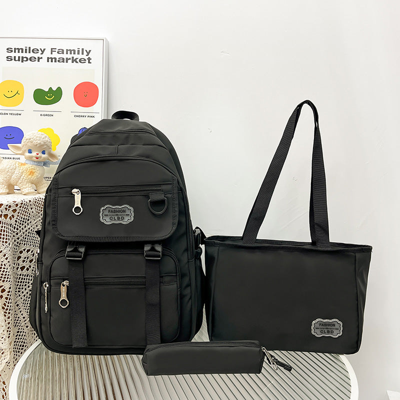 Ensemble Sac à Dos Étudiant Femme – Grande Capacité, Minimaliste et Polyvalent (3 Pièces)