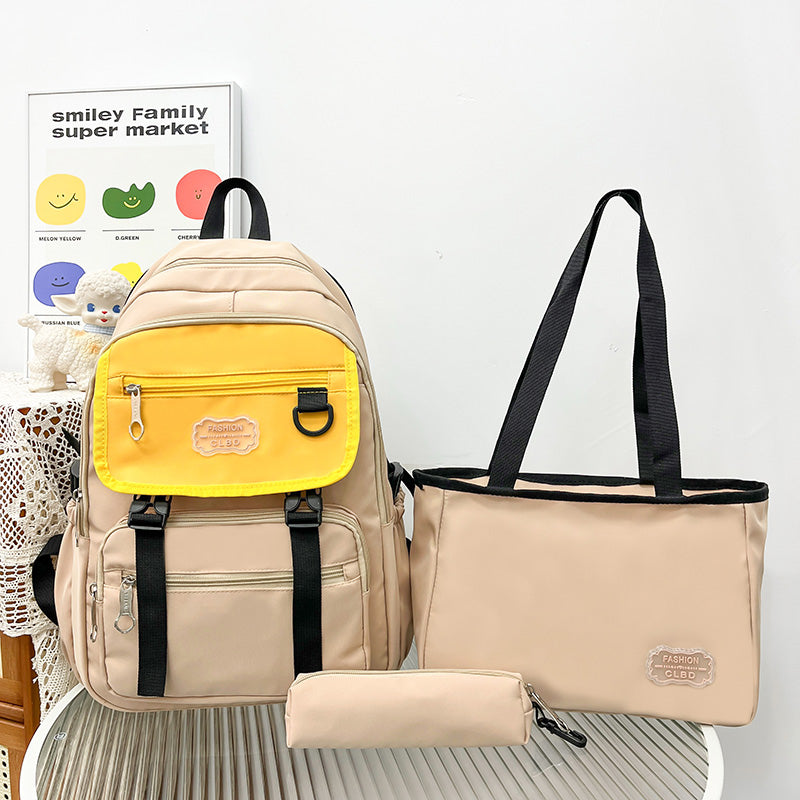 Ensemble Sac à Dos Étudiant Femme – Grande Capacité, Minimaliste et Polyvalent (3 Pièces)