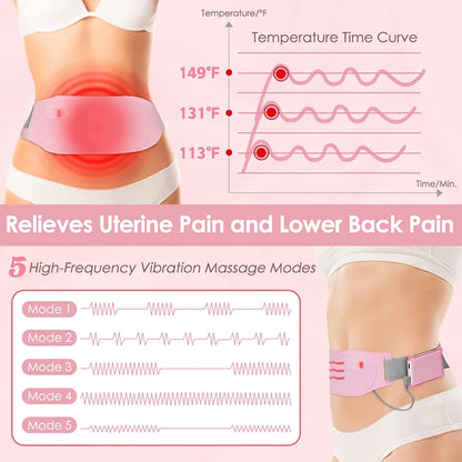Menstrual Heating Pad Warm Palace Waist Belt Relieve Pain Hot Compress Massager