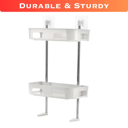 2 TIER WALL MOUNTED TOILET TANK TOP CADDY, BATHROOM ORGANIZER