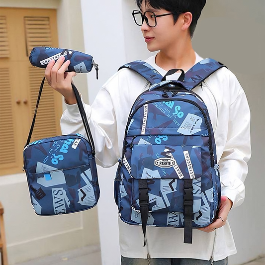 Sac à Dos d'École Étanche, Cartable de Voyage pour Ordinateur Portable SR