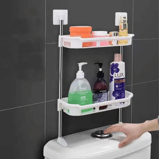 2 TIER WALL MOUNTED TOILET TANK TOP CADDY, BATHROOM ORGANIZER