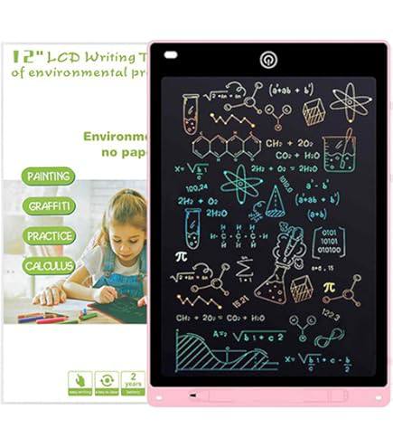 Grande tablette LCD 12" réutilisable pour enfants, dessin et écriture effaçables, jouet éducatif portable