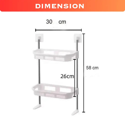 2 TIER WALL MOUNTED TOILET TANK TOP CADDY, BATHROOM ORGANIZER