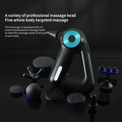 Handheld Massage Gun Deep Tissue Muscle Massager with 12 Massage Heads