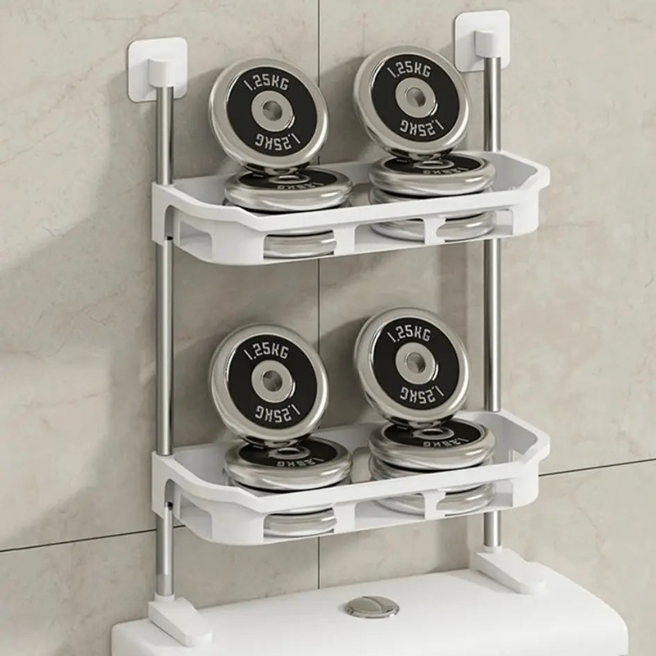 2 TIER WALL MOUNTED TOILET TANK TOP CADDY, BATHROOM ORGANIZER