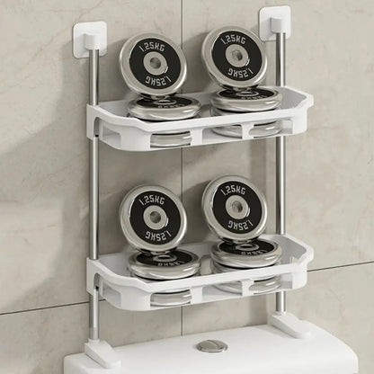 2 TIER WALL MOUNTED TOILET TANK TOP CADDY, BATHROOM ORGANIZER