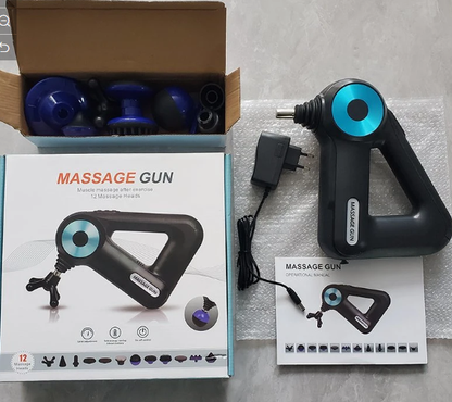 Handheld Massage Gun Deep Tissue Muscle Massager with 12 Massage Heads