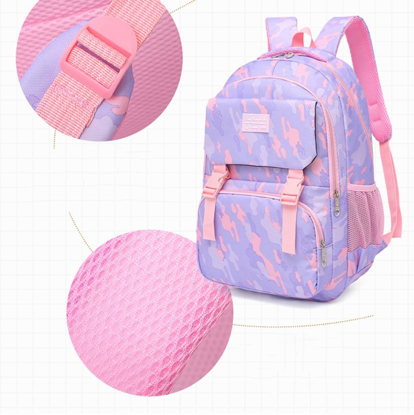 Ensemble Sac à Dos Camouflage 3 Pièces