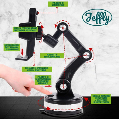 Support de téléphone réglable pour voiture, support universel pour pare-brise.
