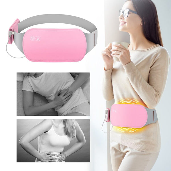 Menstrual Heating Pad Warm Palace Waist Belt Relieve Pain Hot Compress Massager